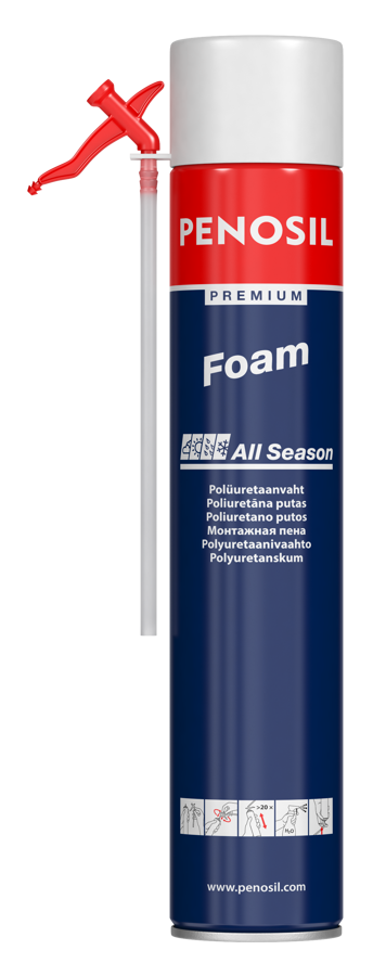Premium Foam All Season Poliuretāna putas 750ml ar salmiņaplikatoru Penosil